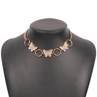 Retro Romantic Butterfly Necklace Lady Temperament Circle Necklace sku image 1