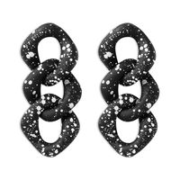 E10061 Europe And America Cross Border Exaggerated Jewelry Personality Black And White Dots Earrings Fashion Temperamental Cold Style Alloy Earring sku image 1