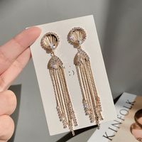 Crystal Earrings Long Tassel Earrings Fashion Shell Earrings main image 1