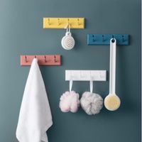 Bathroom Wall Four-piece Hook Cabinet Door Rear Hook Coat Rack No-punch Sticky Hook Home Hook Storage main image 1