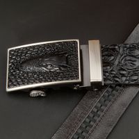 Men's Belt Automatic Sliding Buckle Belt Faucet Leather Leading Crocodile Pattern Cowhide Casual Belt main image 4