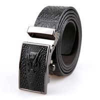 Men's Belt Automatic Sliding Buckle Belt Faucet Leather Leading Crocodile Pattern Cowhide Casual Belt main image 3