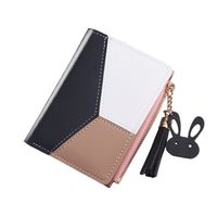 New Style Ladies Wallet Short Color Contrast Stitching Coin Purse Korean Style Buckle Zipper Wallet Wholesale main image 1