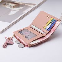 New Style Ladies Wallet Short Color Contrast Stitching Coin Purse Korean Style Buckle Zipper Wallet Wholesale main image 6