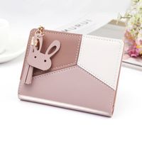 New Style Ladies Wallet Short Color Contrast Stitching Coin Purse Korean Style Buckle Zipper Wallet Wholesale main image 5