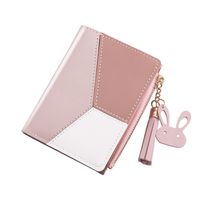 New Style Ladies Wallet Short Color Contrast Stitching Coin Purse Korean Style Buckle Zipper Wallet Wholesale main image 3