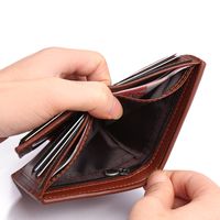 Men's Short Leather Wallet Wallet Men Cross-border Wallet Zipper Leisure Multi-card Position Dollar Clip main image 3