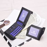 Neue Produkte Herren Brieftasche Kurz Wallet Men Multi-card-position Führerschein Knopf Tasche Flut Litschi Muster Brieftasche Großhandel main image 5