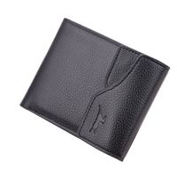 New Men's Wallet Short Wallet Men Multiple Card Slots Driving License Buckle Bag Tide Litchi Pattern Wallet Wholesale main image 3