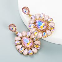 Fashion Diamond Drop-shaped Colored Glass Diamond Earrings Ear Jewelry main image 2