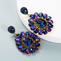 Fashion Diamond Drop-shaped Colored Glass Diamond Earrings Ear Jewelry main image 3