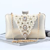 Cross-border Luxury Pearl Embroidery Dinner Bag Women's Evening Bag Party Clutch Popular Rhinestone Banquet Bag Factory Direct Sales main image 1