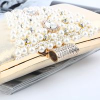Cross-border Luxury Pearl Embroidery Dinner Bag Women's Evening Bag Party Clutch Popular Rhinestone Banquet Bag Factory Direct Sales main image 5