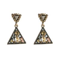 Creative Multi-layer Triangle Alloy Diamond-studded Geometric Earrings main image 8