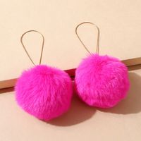 Korean Style Wild Pop Fluff Ball Earrings sku image 1