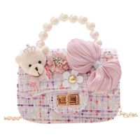 Children's One-shoulder Diagonal Bag Pearl Portable Coin Purse Bear Bow Cute Accessory Bag Wholesale main image 6