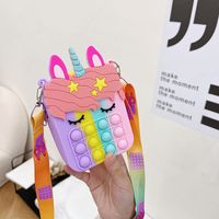 Color Cartoon Silicone Bag 2021 Autumn New Girl Child Change Storage Messenger Bag main image 6