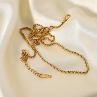 Collar De Acero Inoxidable Chapado En Oro De 18k, Collar De Cadena Fina De Oro main image 3