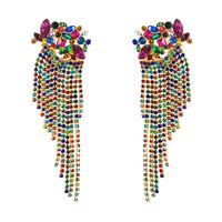 Fashion Color Diamond Series Geometric Long Tassel Claw Chain Earrings Catwalk Prom Earrings Accessories main image 6