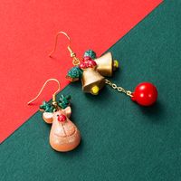 2021 Fashion All-match Christmas Boucles D&#39;oreilles Asymétriques Elk Bell Boucles D&#39;oreilles Tendance Européenne Et Américaine Noël main image 3