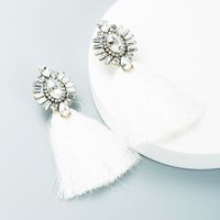 Creative Diamond-studded Long Color Tassel Earrings Retro Bohemian Ethnic Style Earrings main image 7