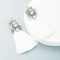 Creative Diamond-studded Long Color Tassel Earrings Retro Bohemian Ethnic Style Earrings sku image 2