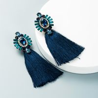 Creative Diamond-studded Long Color Tassel Earrings Retro Bohemian Ethnic Style Earrings sku image 5