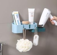 Multifunctional Adhesive Hair Dryer Storage Rack Bathroom Drain Racks Hair Dryer Rack Storage Racks sku image 2