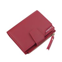 Women's Solid Color Pu Leather Side Zipper Card Holders sku image 8