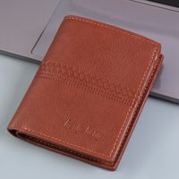 Men's Short Leather Wallet Wallet Men Cross-border Wallet Zipper Leisure Multi-card Position Dollar Clip sku image 2