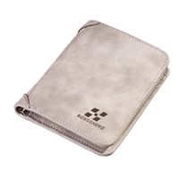 Cartera Para Hombre, Corta, De Cuero Esmerilado, Retro, Triple, Vertical, Para Jóvenes, Versión Coreana, Ranura Para Múltiples Tarjetas sku image 5