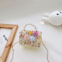 Children's One-shoulder Diagonal Bag Pearl Portable Coin Purse Bear Bow Cute Accessory Bag Wholesale sku image 1