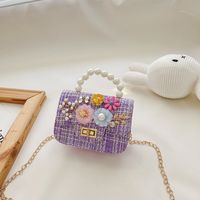 Children's One-shoulder Diagonal Bag Pearl Portable Coin Purse Bear Bow Cute Accessory Bag Wholesale sku image 3