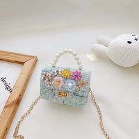 Children's One-shoulder Diagonal Bag Pearl Portable Coin Purse Bear Bow Cute Accessory Bag Wholesale sku image 6