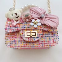 Children's One-shoulder Diagonal Bag Pearl Portable Coin Purse Bear Bow Cute Accessory Bag Wholesale sku image 8