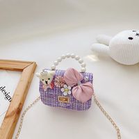 Children's One-shoulder Diagonal Bag Pearl Portable Coin Purse Bear Bow Cute Accessory Bag Wholesale sku image 9