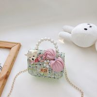 Children's One-shoulder Diagonal Bag Pearl Portable Coin Purse Bear Bow Cute Accessory Bag Wholesale sku image 11