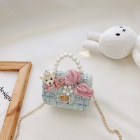 Children's One-shoulder Diagonal Bag Pearl Portable Coin Purse Bear Bow Cute Accessory Bag Wholesale sku image 12