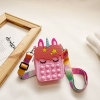 Color Cartoon Silicone Bag 2021 Autumn New Girl Child Change Storage Messenger Bag sku image 6