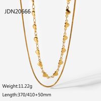 Simple Style Heart Stainless Steel Titanium Steel Plating Gold Plated Necklace sku image 1
