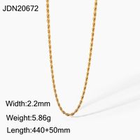 18k Gold-plated Stainless Steel Necklace Jewelry Gold Fine Chain Necklace sku image 1