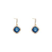 Blue Water Drop Retro Diamond Earrings Personality Fashion Temperament Earrings Female 2021 New Trendy Diamond Earrings main image 7