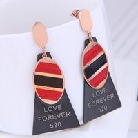 Korean Version Of Fashion Simple Geometric Shape Titanium Steel Exaggerated Earrings main image 1