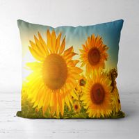 Cactus Sunflower Pillowcase Fabric Sofa Cushion Cover Home Pillowcase main image 6