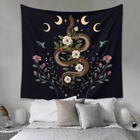 Flower Moon Phase Snake Tapestry Bedroom Home Decoration Background Cloth Wall Hanging Tapestry main image 4