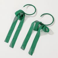 Retro Green Bow Ribbon Earring Earrings European And American Earrings Women Wholesale main image 1