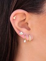 Sterling Silver Needle Micro Inlaid Opal Zircon Stud Earrings Women's Korean-style Simple Ins Cold Style Small Opal Earrings main image 3