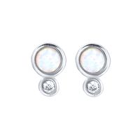 Sterling Silver Needle Micro Inlaid Opal Zircon Stud Earrings Women's Korean-style Simple Ins Cold Style Small Opal Earrings main image 6