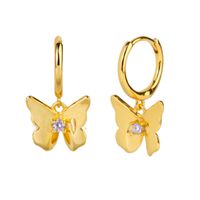 European And American Cross-border Retro Butterfly Earrings Fashion Inlaid Zircon Earrings main image 2
