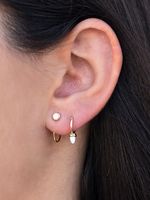 Cross-border C-shaped Mosquito Coil Piercing Hipster Simple Wild Opal Opal Earrings main image 3